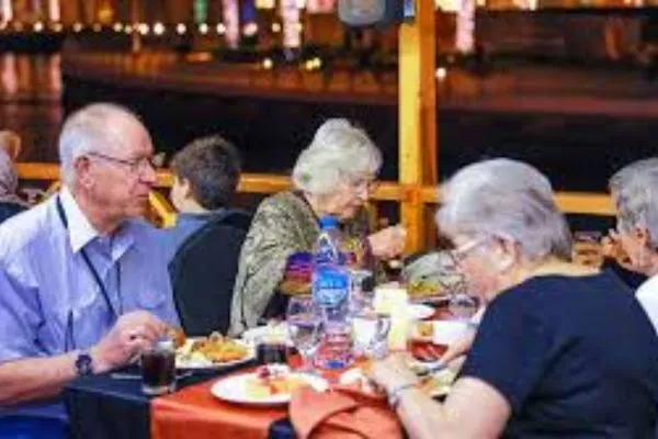 Buffet spread on board a Dubai dhow cruise